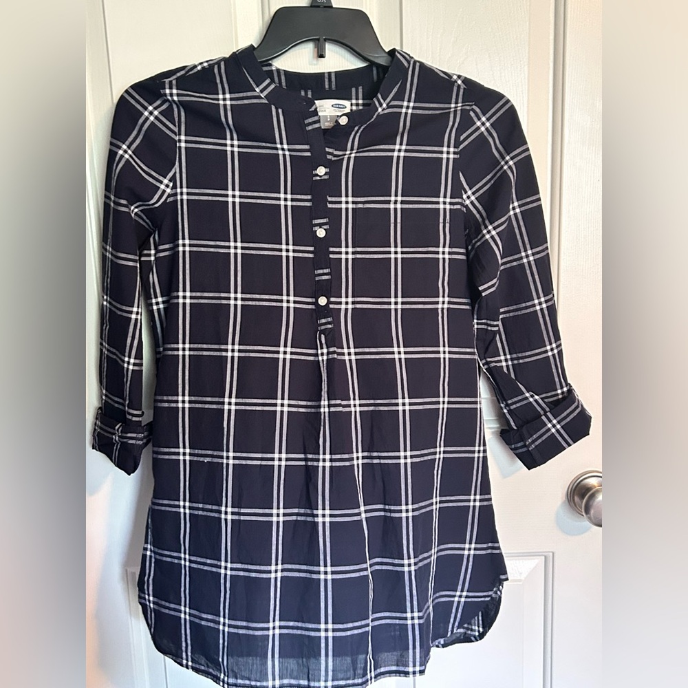 Dark Blue Plaid Tunic